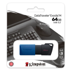 Pen Drive Kingston Exodia 64GB USB 3.2 Preto/Azul -  DTXM/64GB