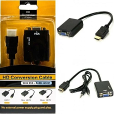 Cabo Adaptador Conversor HDMI para VGA 25cm Preto 