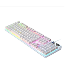 Teclado Computador Usb Gamer RGB Semimecânico  - Branco com Luz Mista 