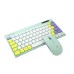 Kit Teclado + Mouse Sem Fio K-W71GN Verde TKL C3Tech