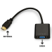 Cabo Adaptador Conversor HDMI para VGA 25cm Preto 