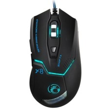 Mouse Gamer Óptico X8, LED, 3.200 DPI, 6 Botões, Preto E Vermelho 