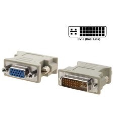 Adaptador Conversor DVI Para VGA, Dual Link, 24+5 Pinos - DVI-I M x VGA F